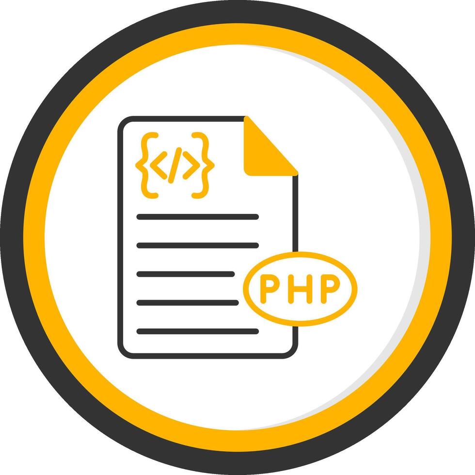 PHP Backend Script File Line Two Color Circle vector