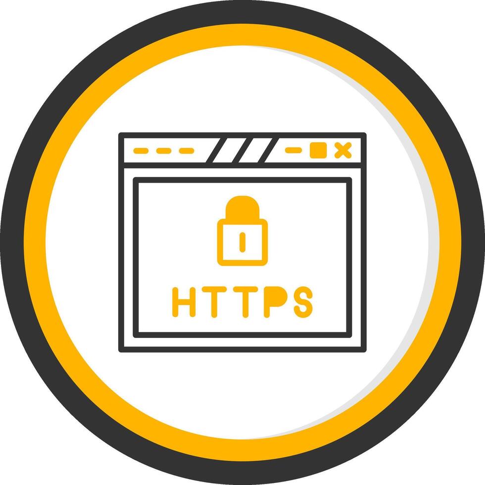 Advanced Website Security Layer Line Two Color Circle vector