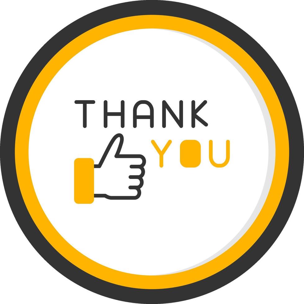 Heartfelt Thank You Note Line Two Color Circle vector