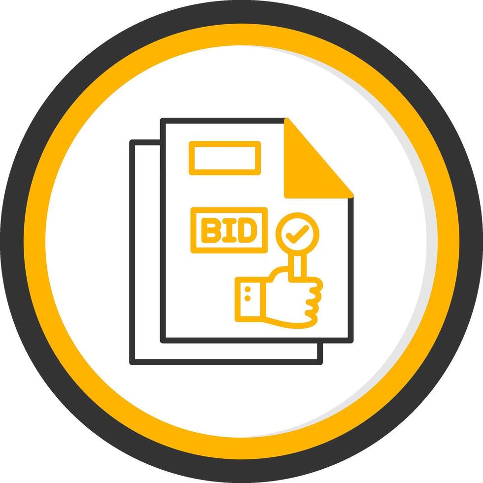 Competitive Project Bid Submission Line Two Color Circle vector