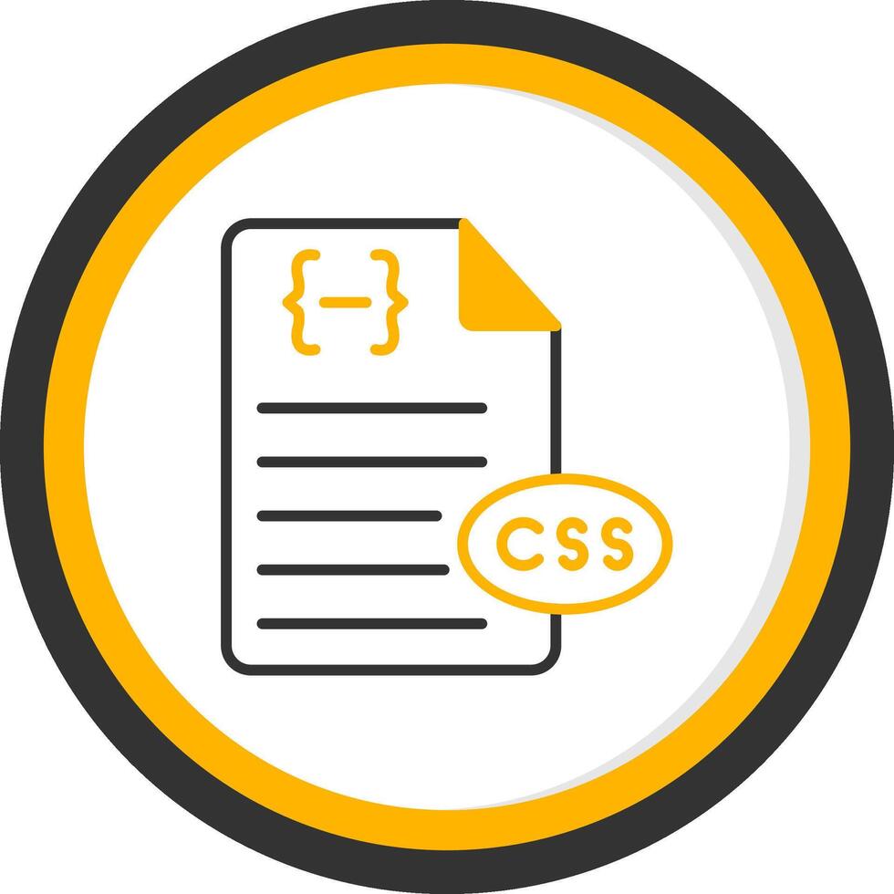 CSS Style Sheet Symbol Line Two Color Circle vector