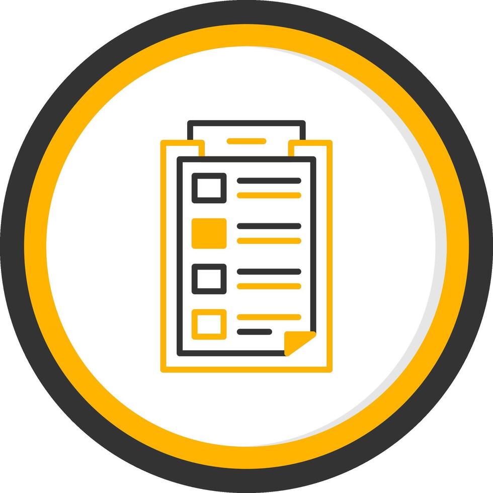 Job Application Clipboard Visual Line Two Color Circle vector