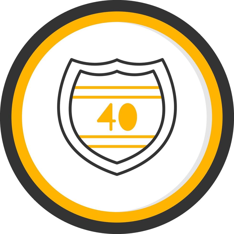 U S Interstate Route Symbol Line Two Color Circle vector