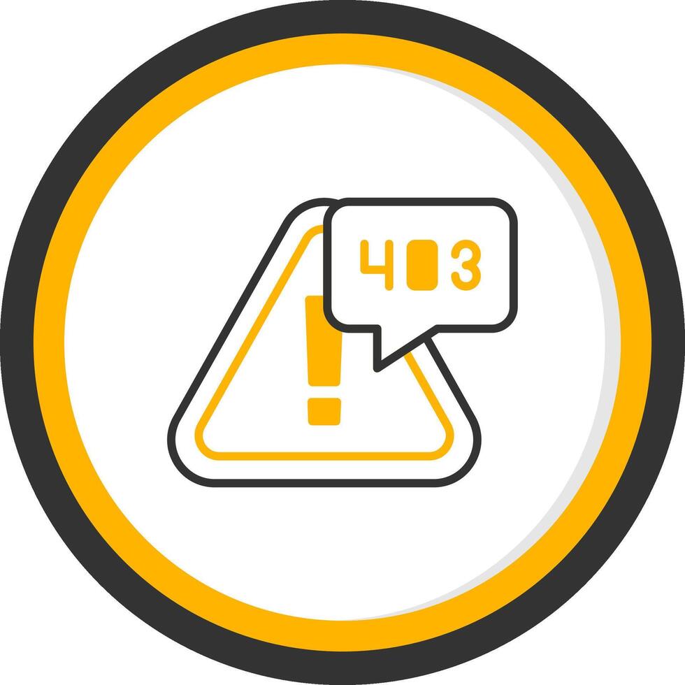 Error 403 Access Forbidden Line Two Color Circle vector