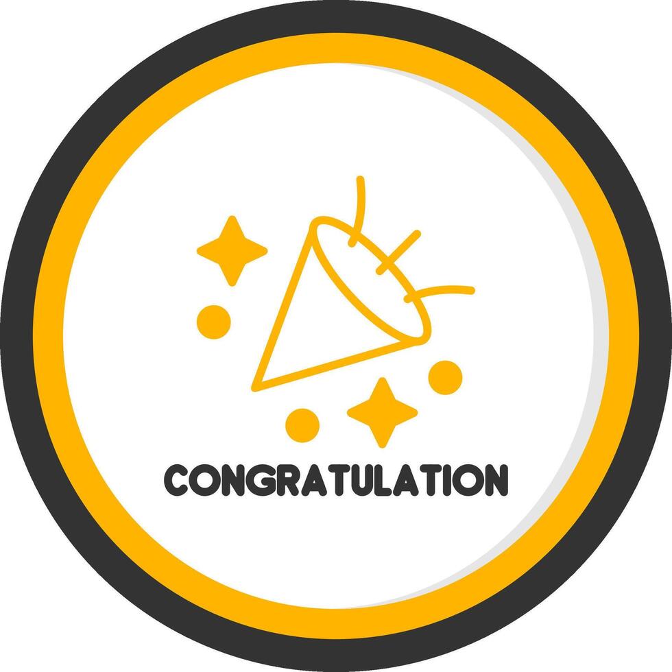 Joyful Congratulations Banner Line Two Color Circle vector