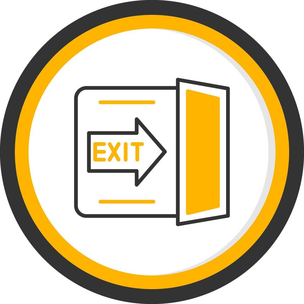 Highway Exit Direction Board Line Two Color Circle vector