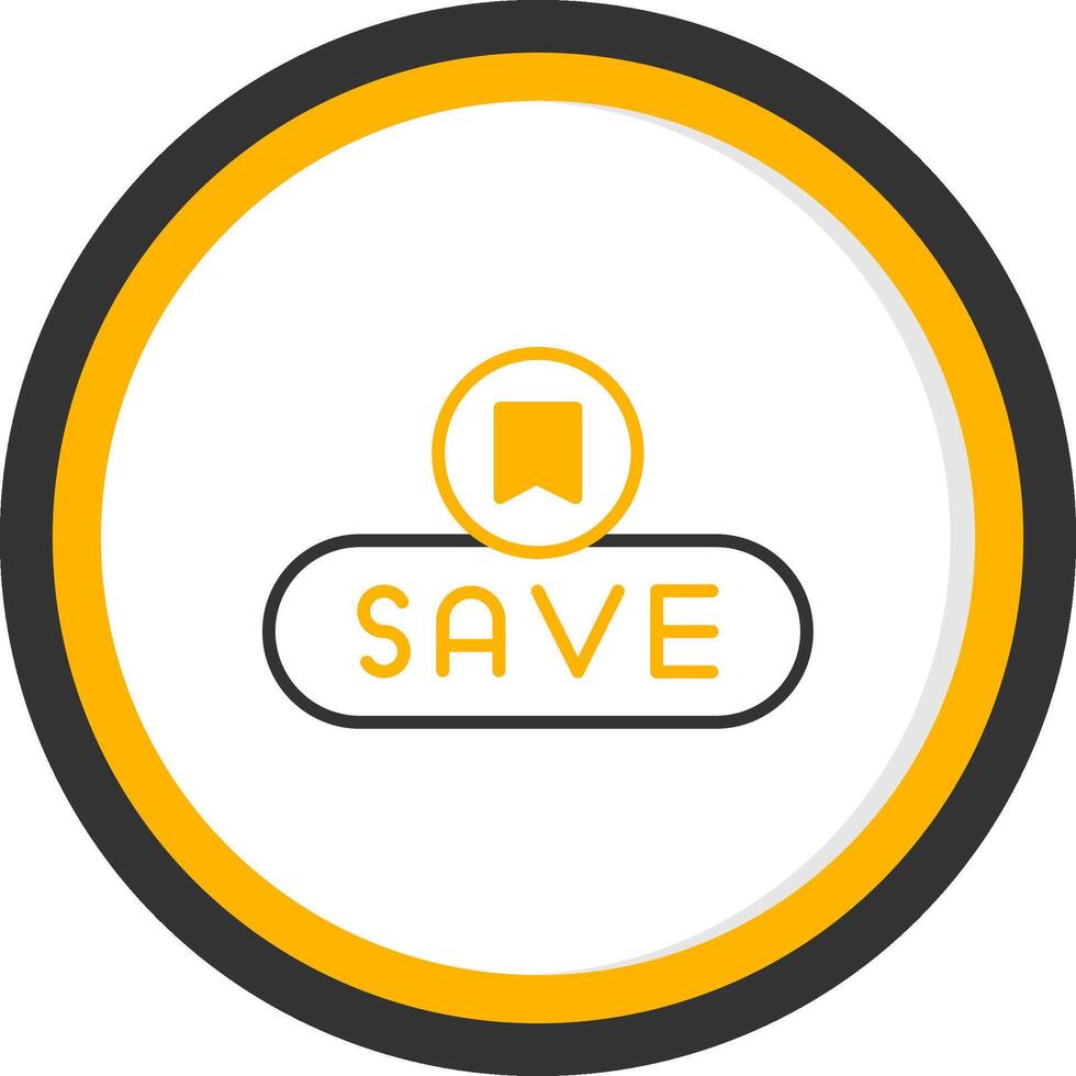 Save Changes Button Line Two Color Circle vector