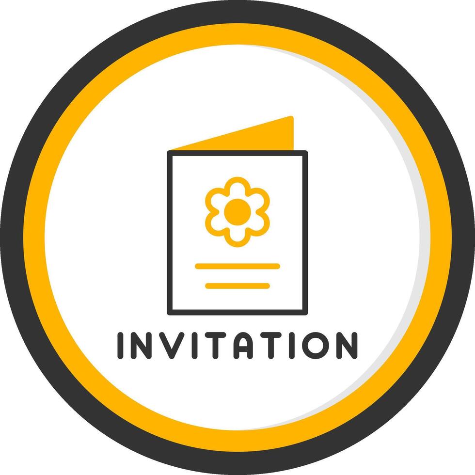 Formal Event Invitation Line Two Color Circle vector