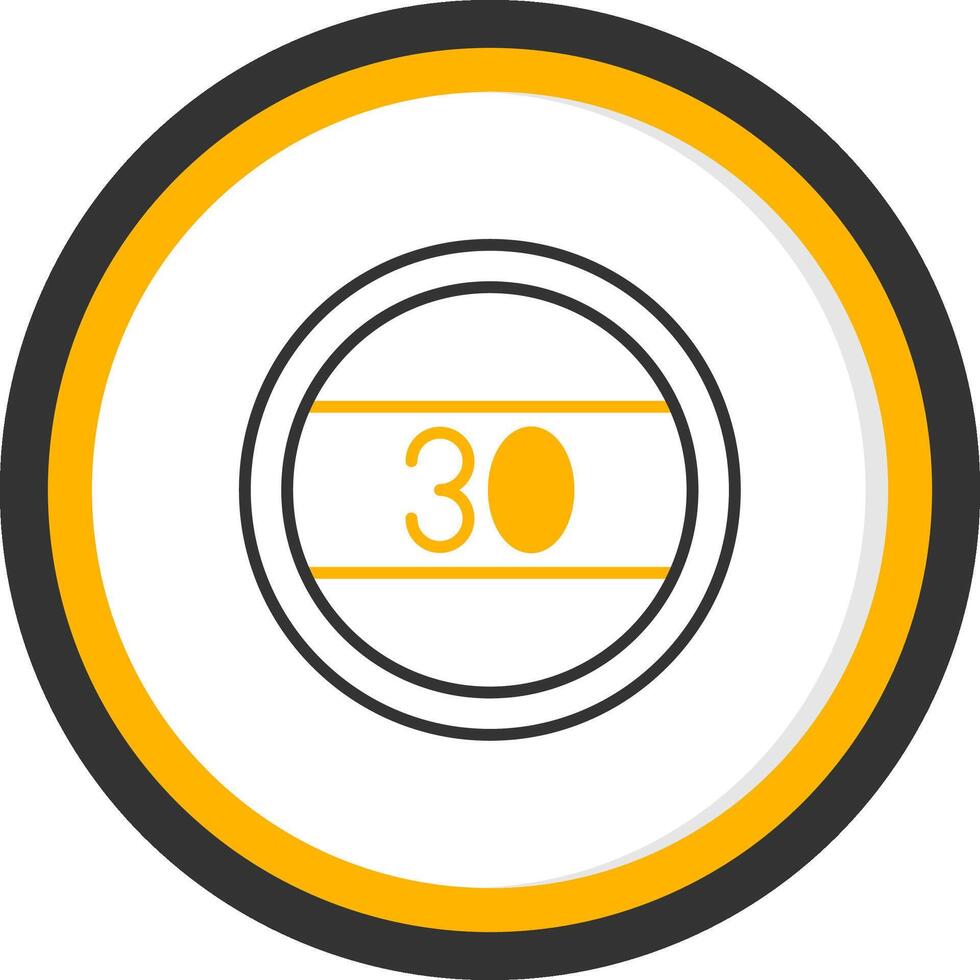 Legal Speed Limit Sign Line Two Color Circle vector