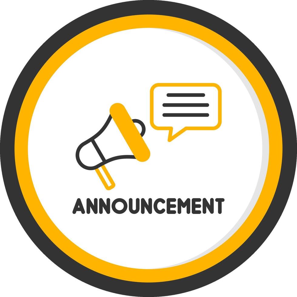 Special Announcement Alert Line Two Color Circle vector