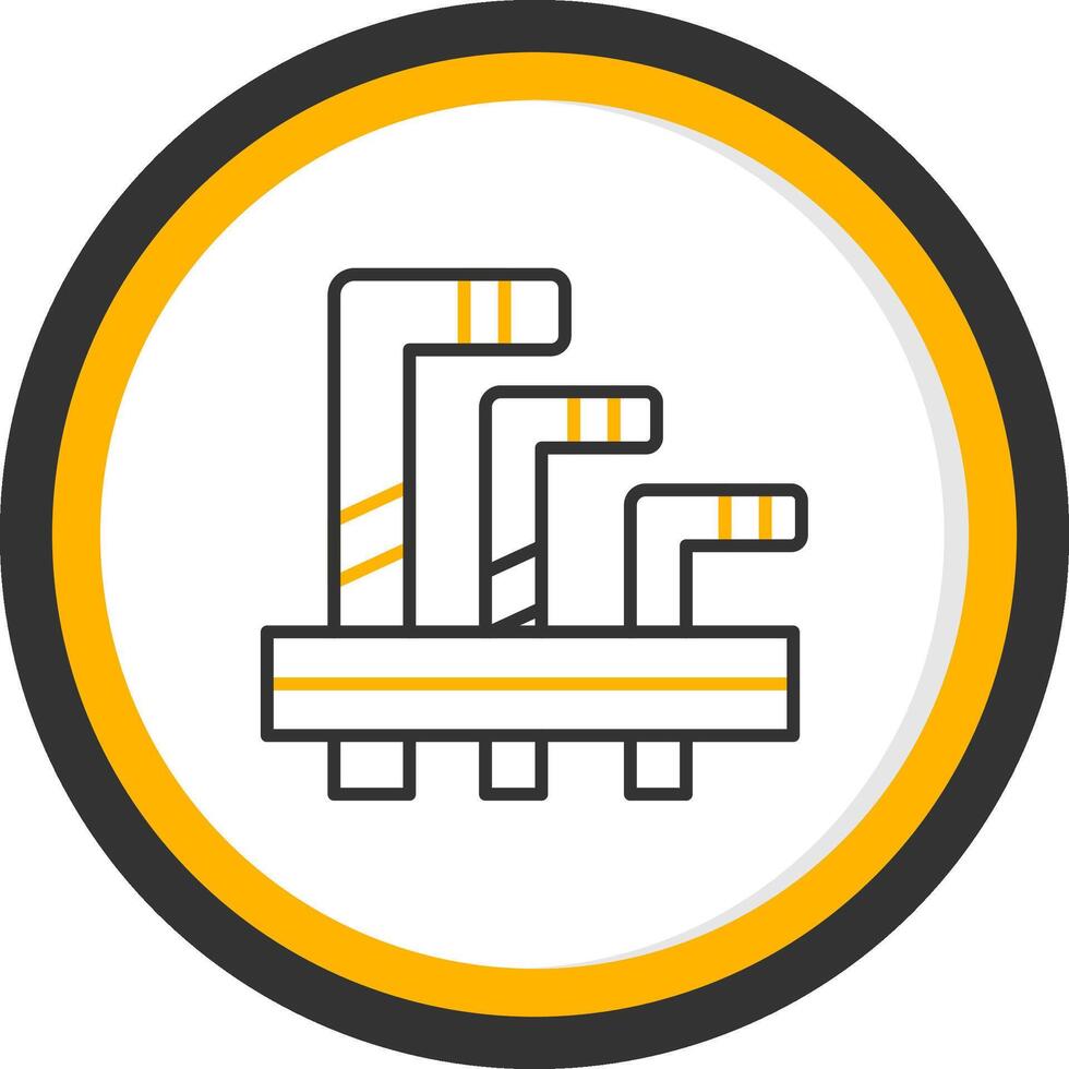 Allen Wrench Line Two Color Circle vector