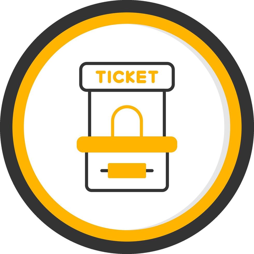 Manual Ticket Booth Line Two Color Circle vector