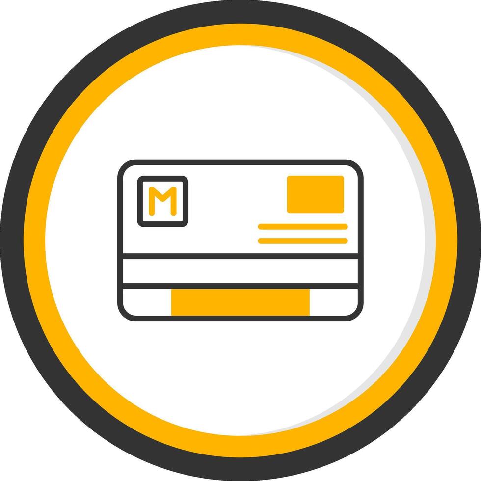 Rechargeable Metro Card Pass Line Two Color Circle vector