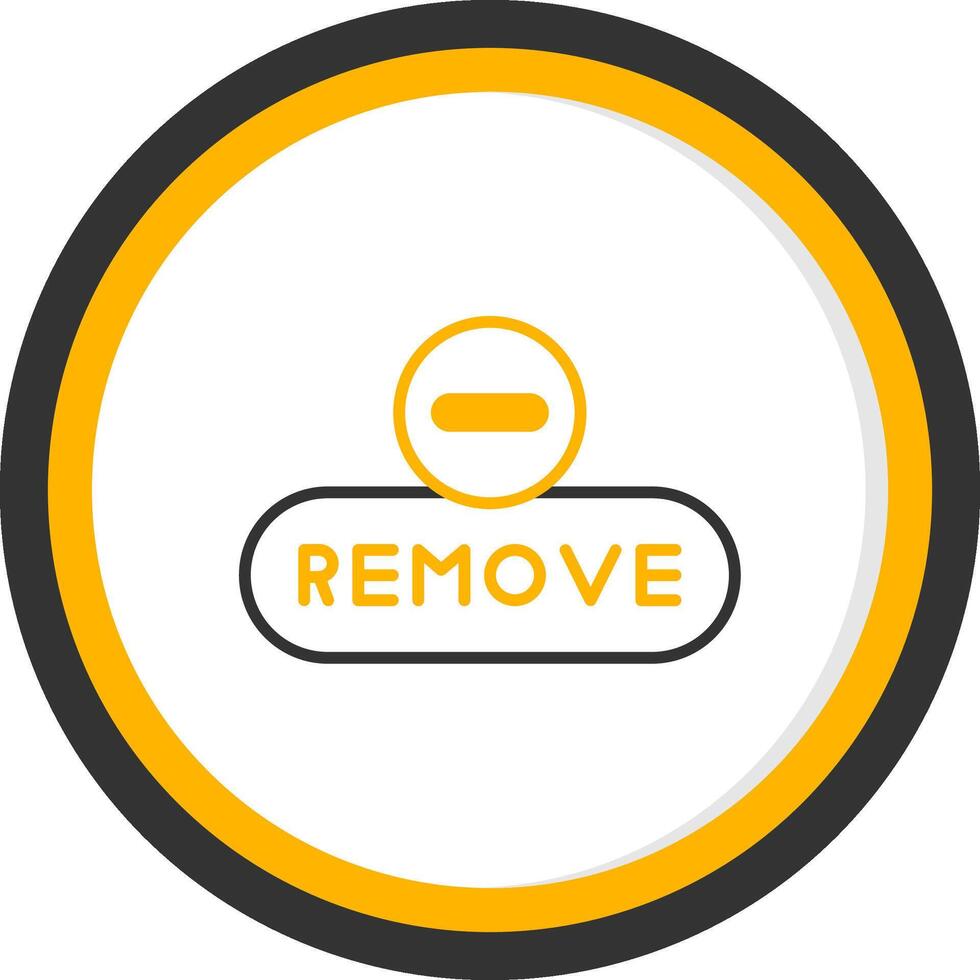 Remove Selected Button Line Two Color Circle vector