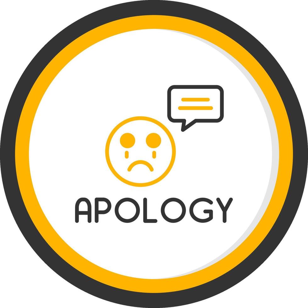 Sincere Apology Statement Line Two Color Circle vector