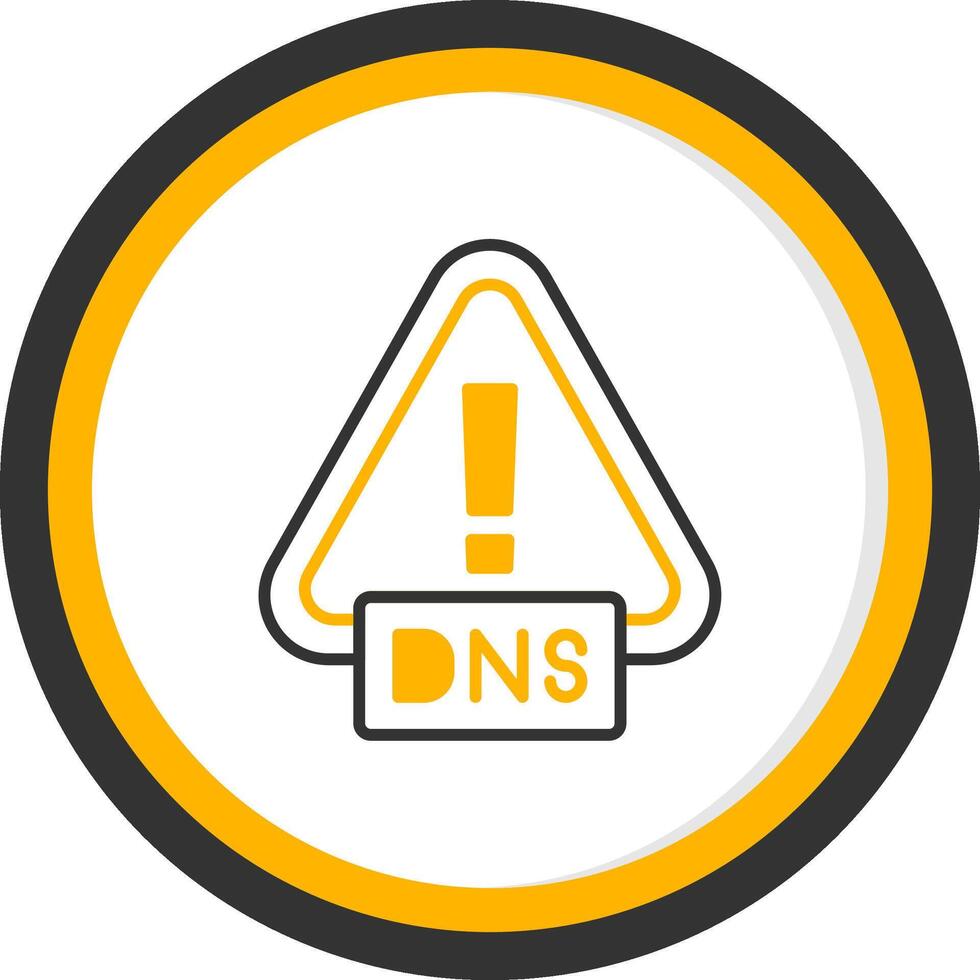 DNS Resolution Failed Line Two Color Circle vector