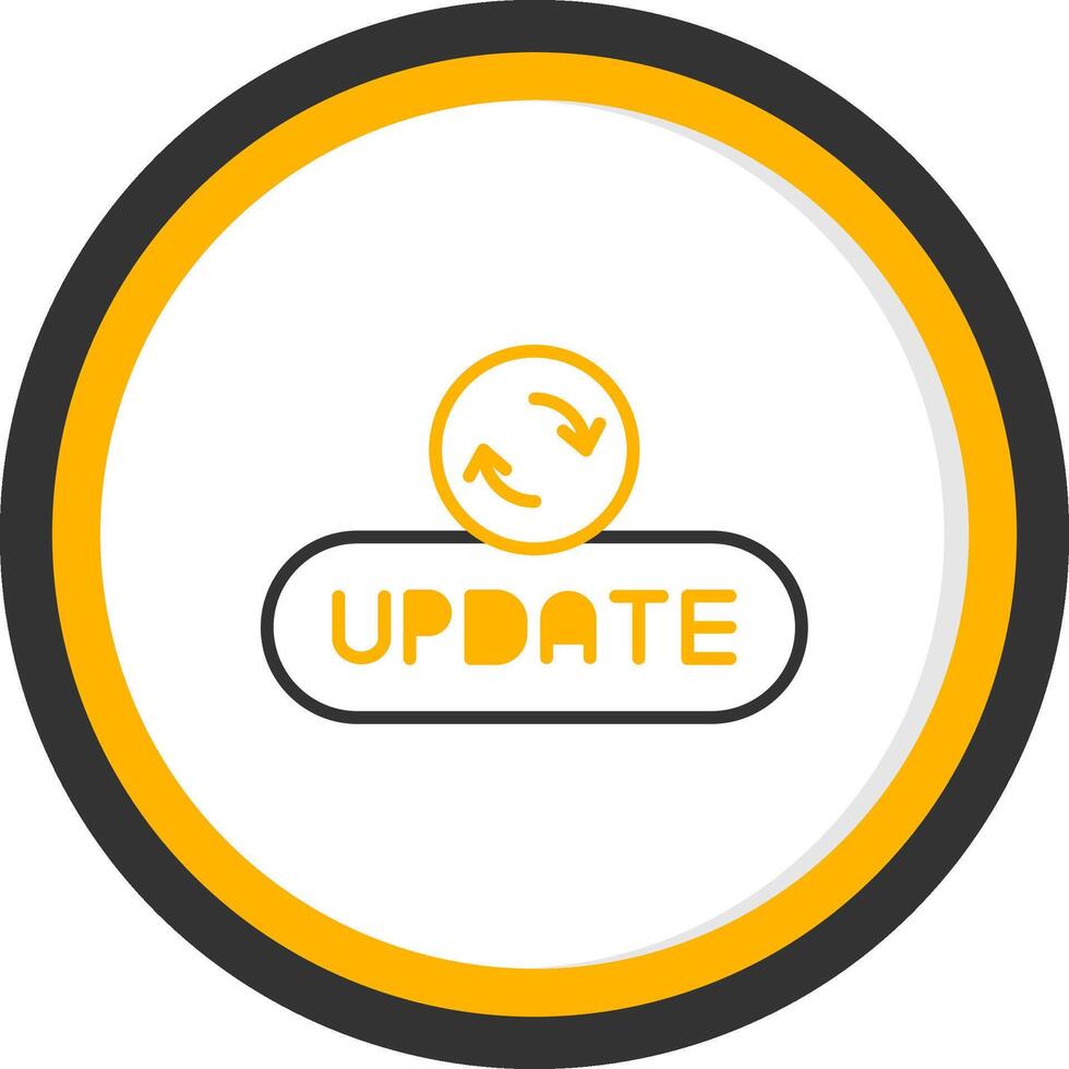 Update Record Button Line Two Color Circle vector