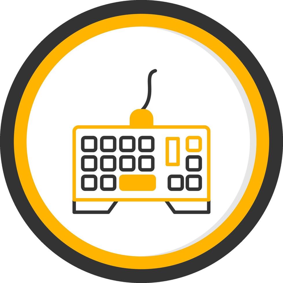 Mechanical Gaming Keyboard Line Two Color Circle vector