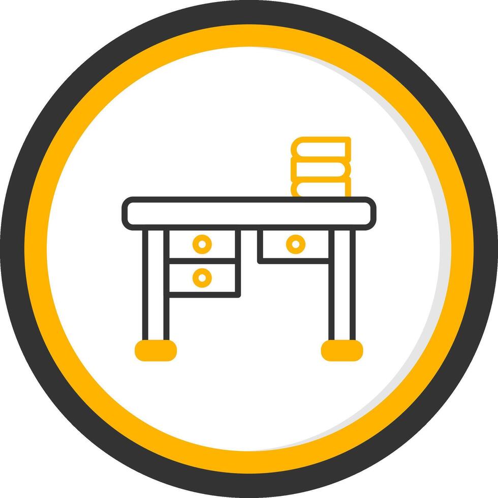 Student Writing Desk Line Two Color Circle vector