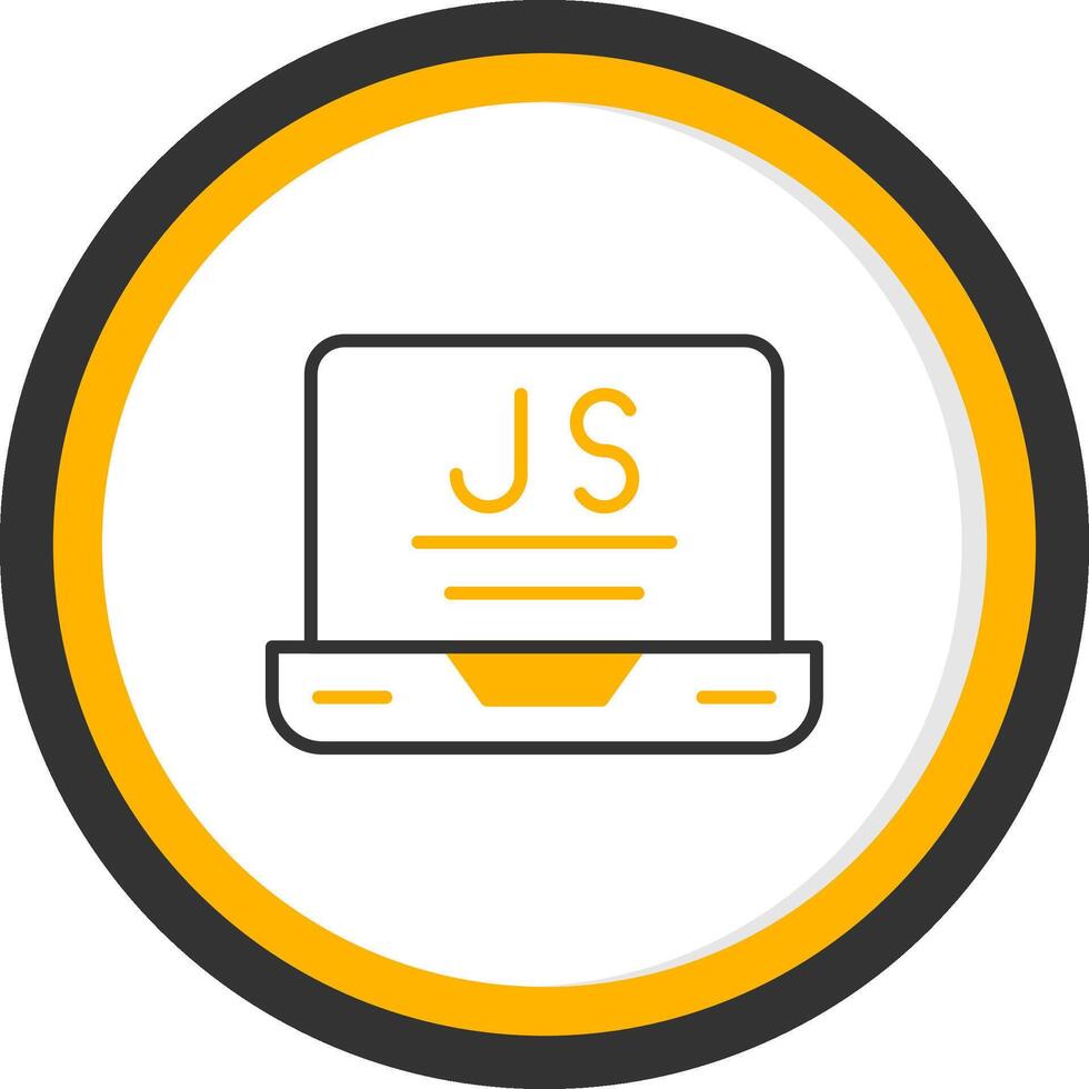 Node js Runtime Environment Line Two Color Circle vector