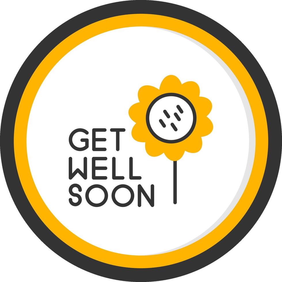 Wishing You a Speedy Recovery Line Two Color Circle vector