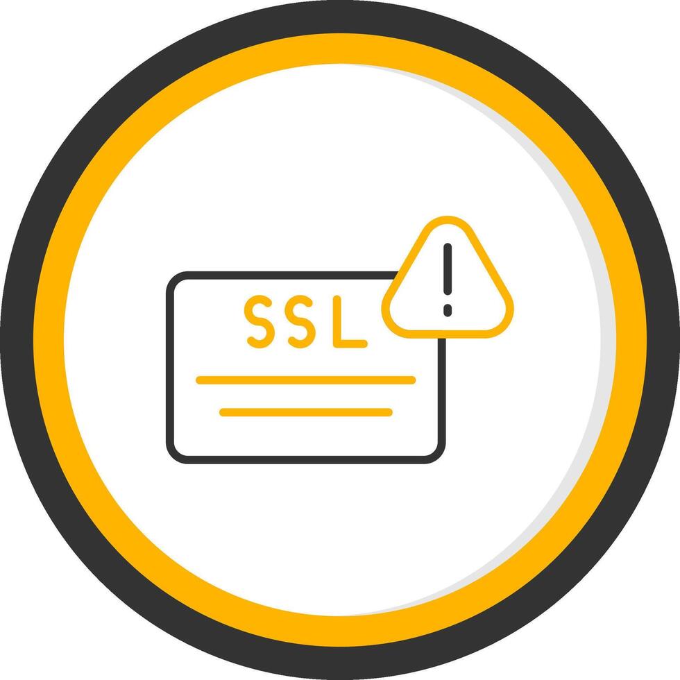 SSL Certificate Verification Error Line Two Color Circle vector