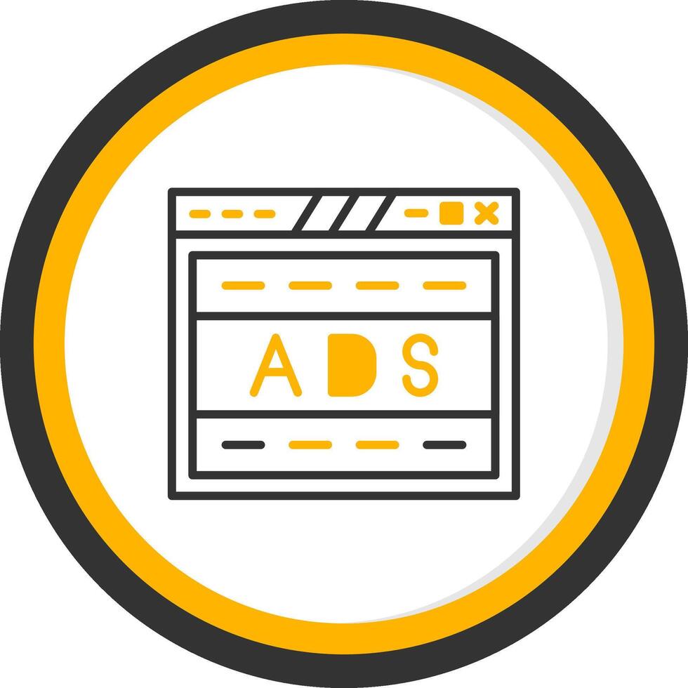 Full Width Promotional Web Banner Line Two Color Circle vector