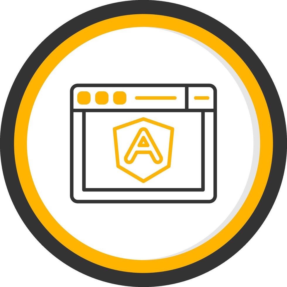 angular Interfaz marco de referencia línea dos color circulo vector