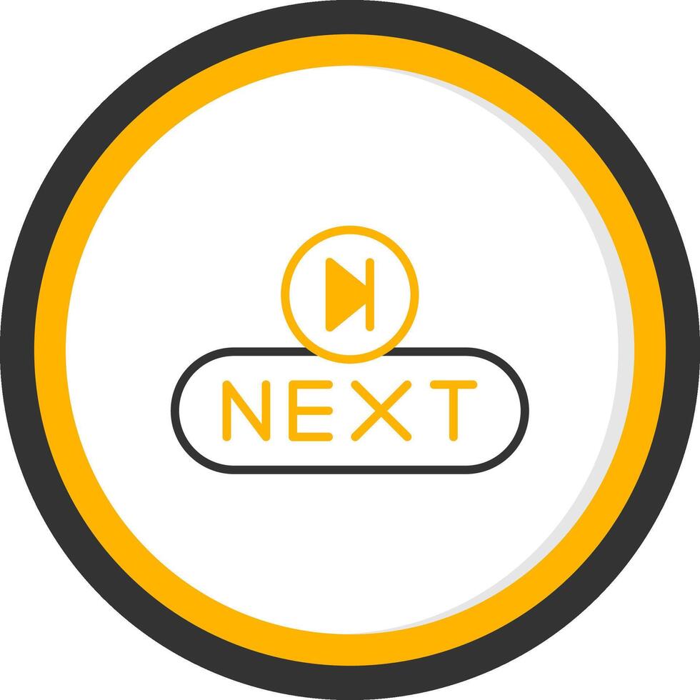 Next Step Button Line Two Color Circle vector