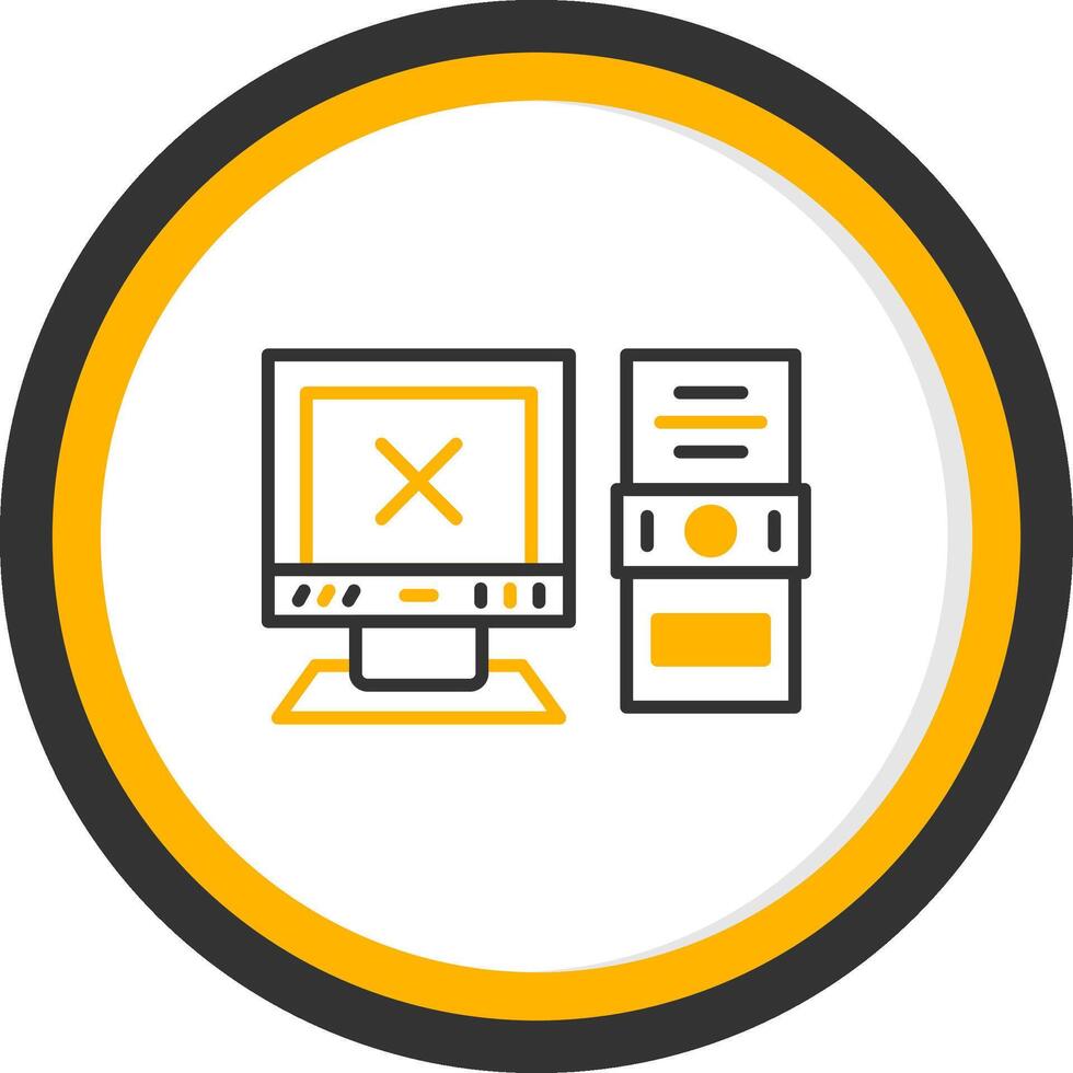 Obsolete Technology Replacement Need Line Two Color Circle vector