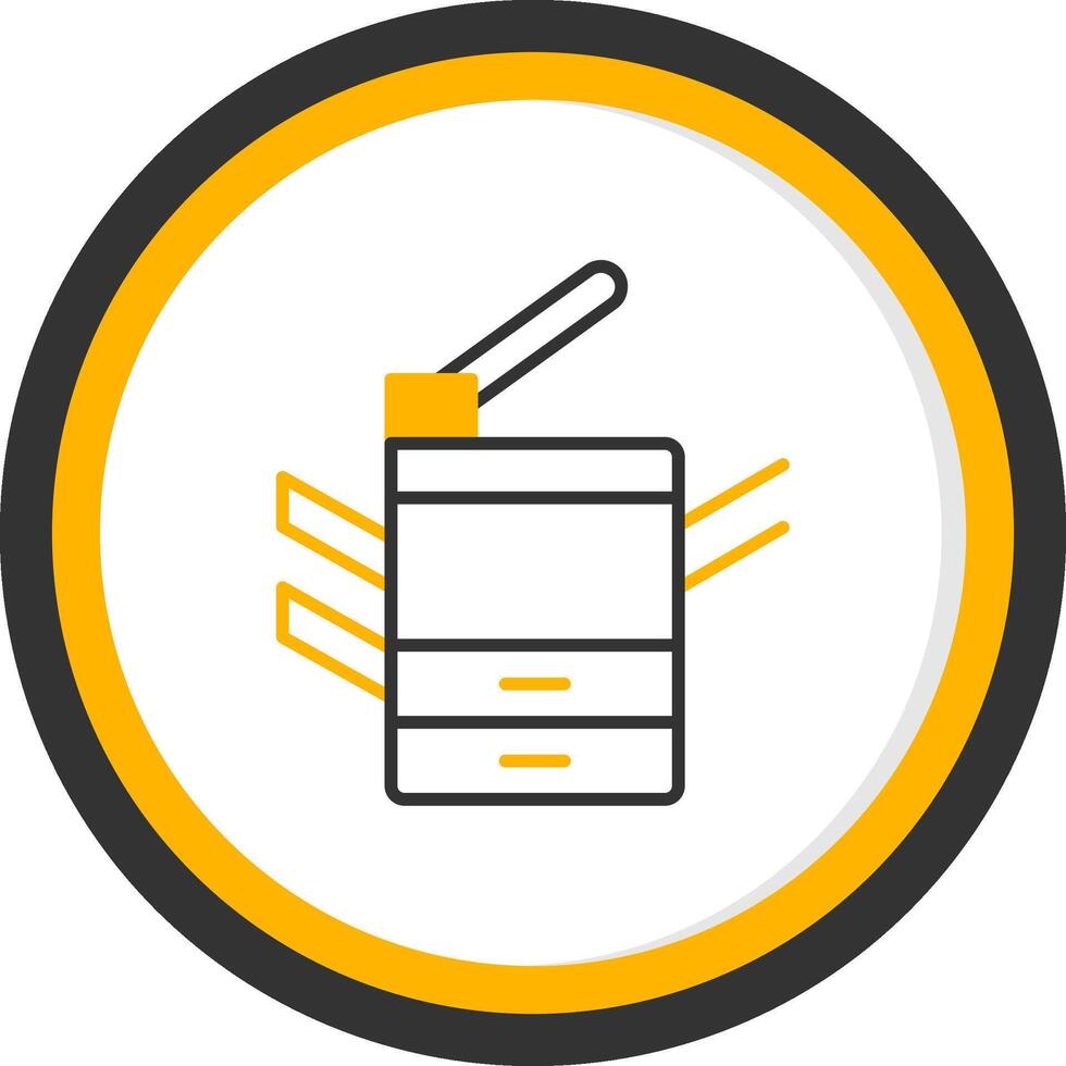 Multi Function Photocopier Line Two Color Circle vector