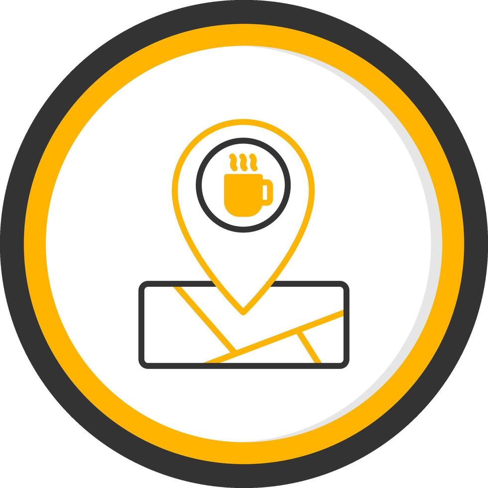 Coffee Shop Geo Location Line Two Color Circle vector