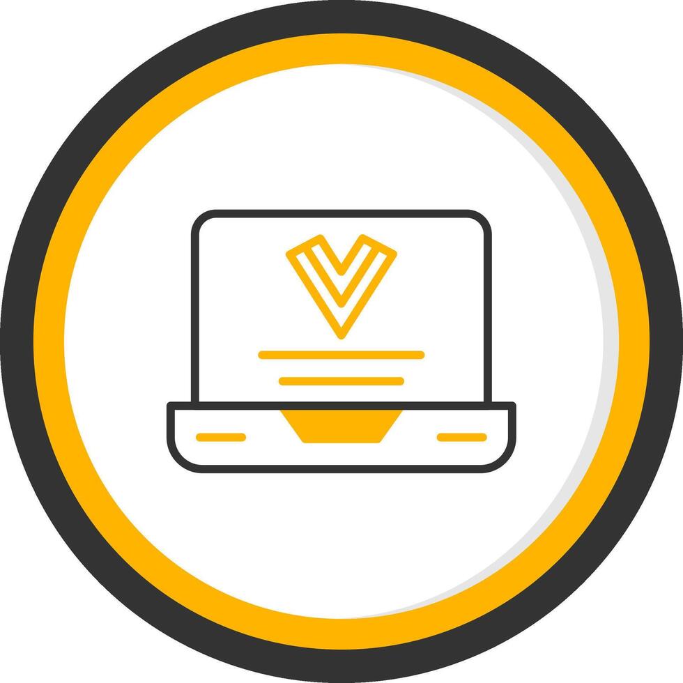 Vue js Web Framework Line Two Color Circle vector