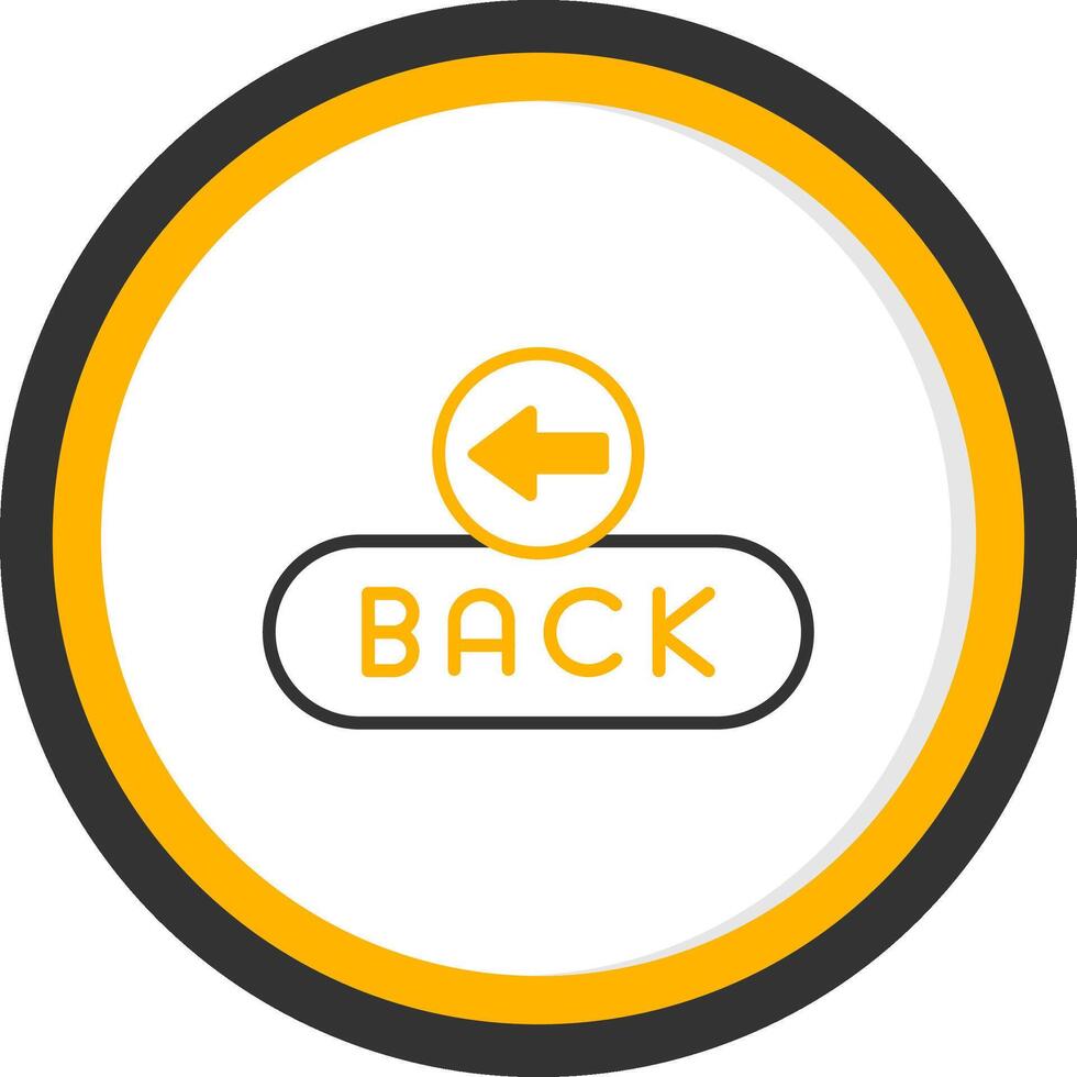 Back Navigation Button Line Two Color Circle vector