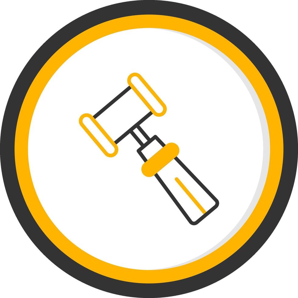 Soft Headed Rubber Mallet Line Two Color Circle vector
