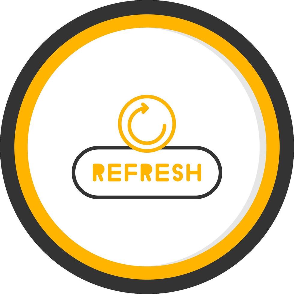 Refresh Page Button Line Two Color Circle vector