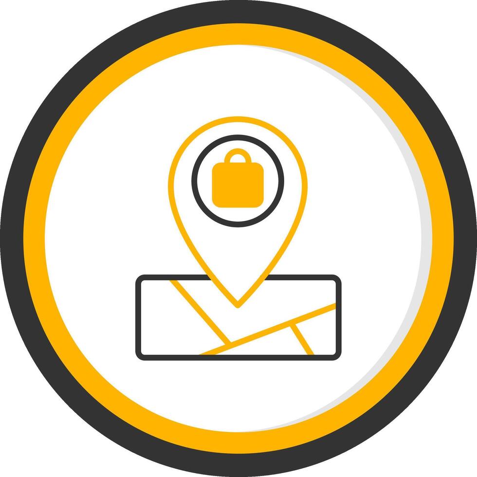 Retail Mall Location Point Line Two Color Circle vector