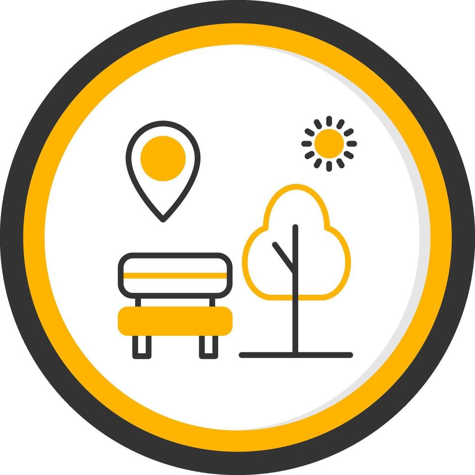 Public Park Geo Spot Line Two Color Circle vector