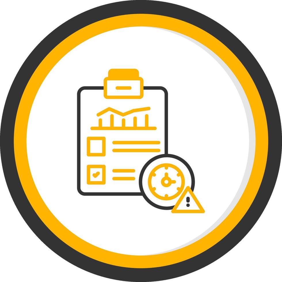 Urgent Overdue Task Alert Line Two Color Circle vector