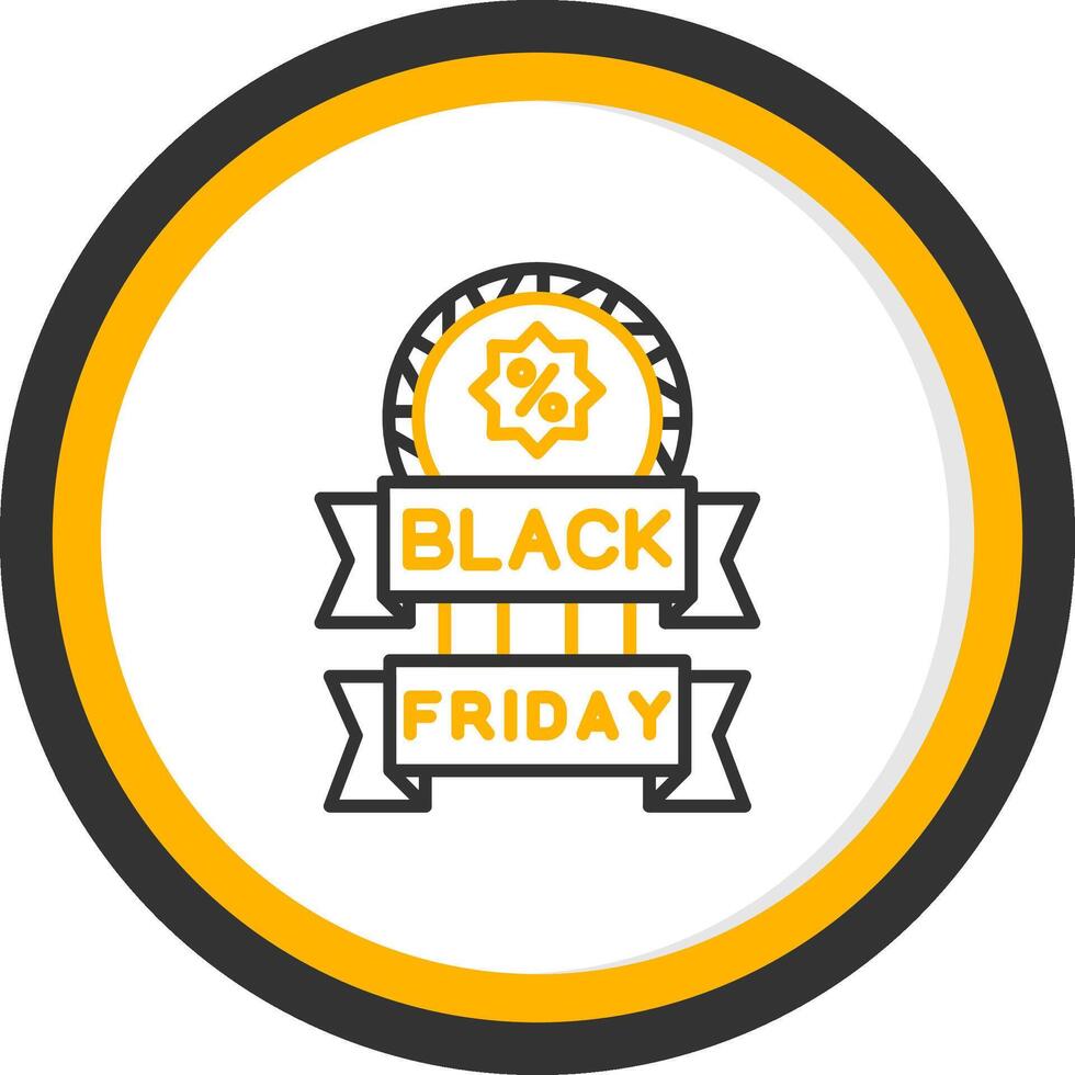 Black Friday Shopping Event Line Two Color Circle vector