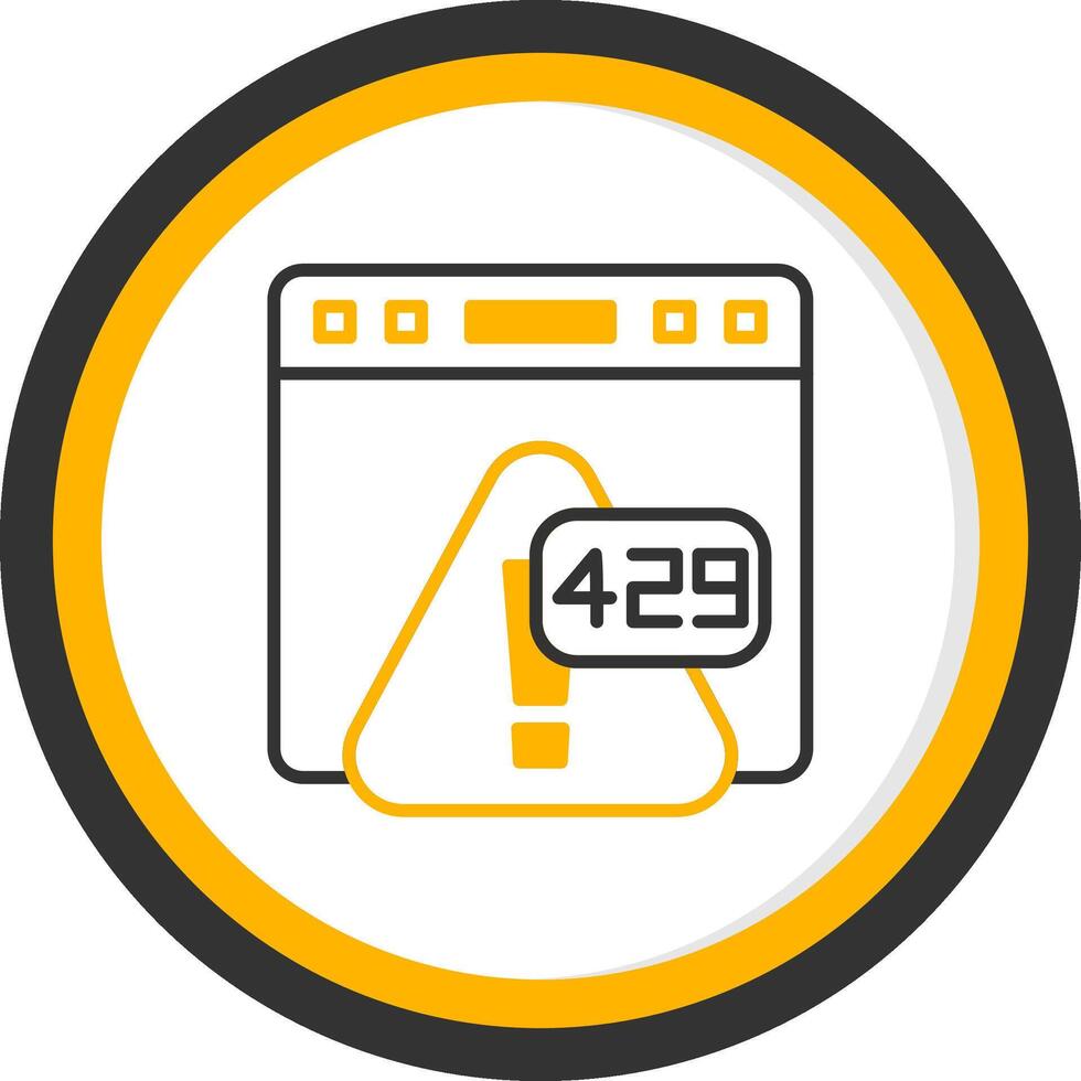 Error 429 Too Many Requests Throttle Line Two Color Circle vector