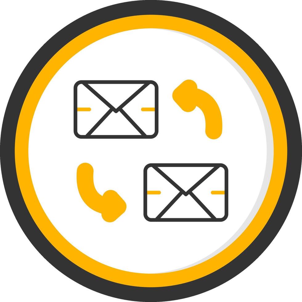 Ongoing Email Project Correspondence Line Two Color Circle vector