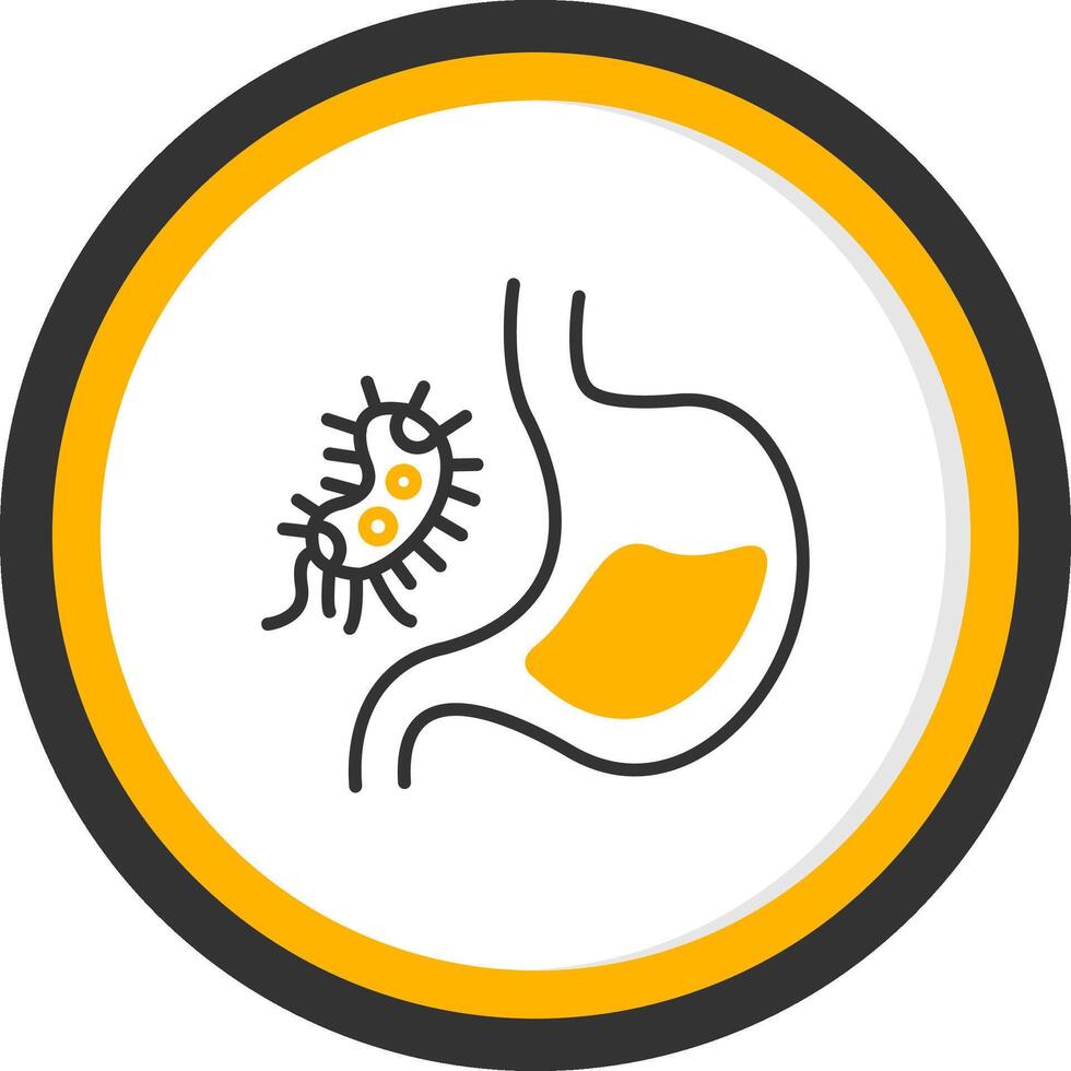 Campylobacter jejuni Gut Infection Germ Line Two Color Circle vector