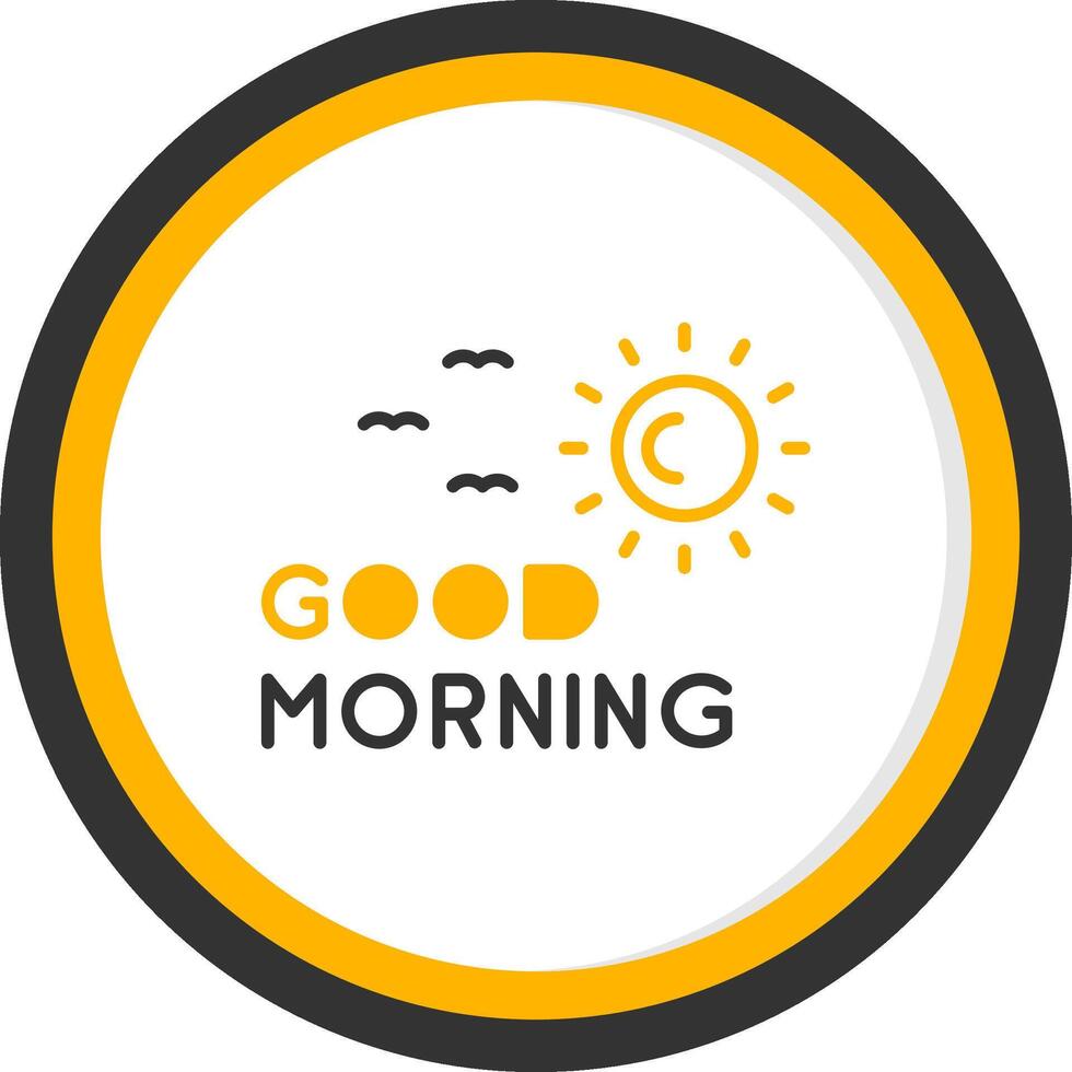 Bright Good Morning Note Line Two Color Circle vector