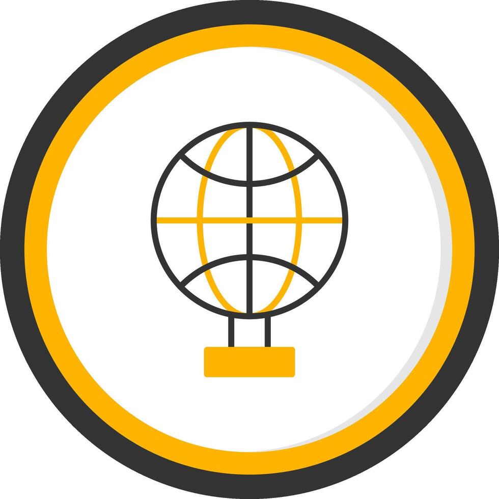 Rotating World Globe Line Two Color Circle vector