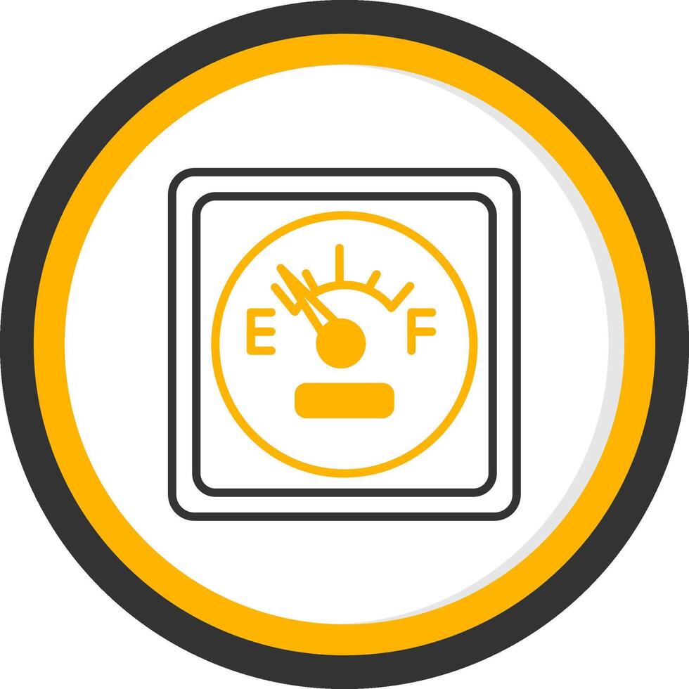 Fuel Level Gauge Icon Line Two Color Circle vector