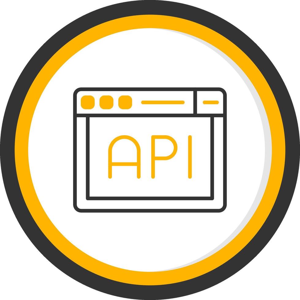 API Integration Gateway Line Two Color Circle vector