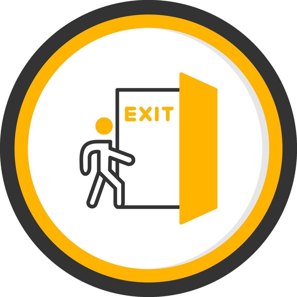 Clearly Marked Emergency Exit Line Two Color Circle vector