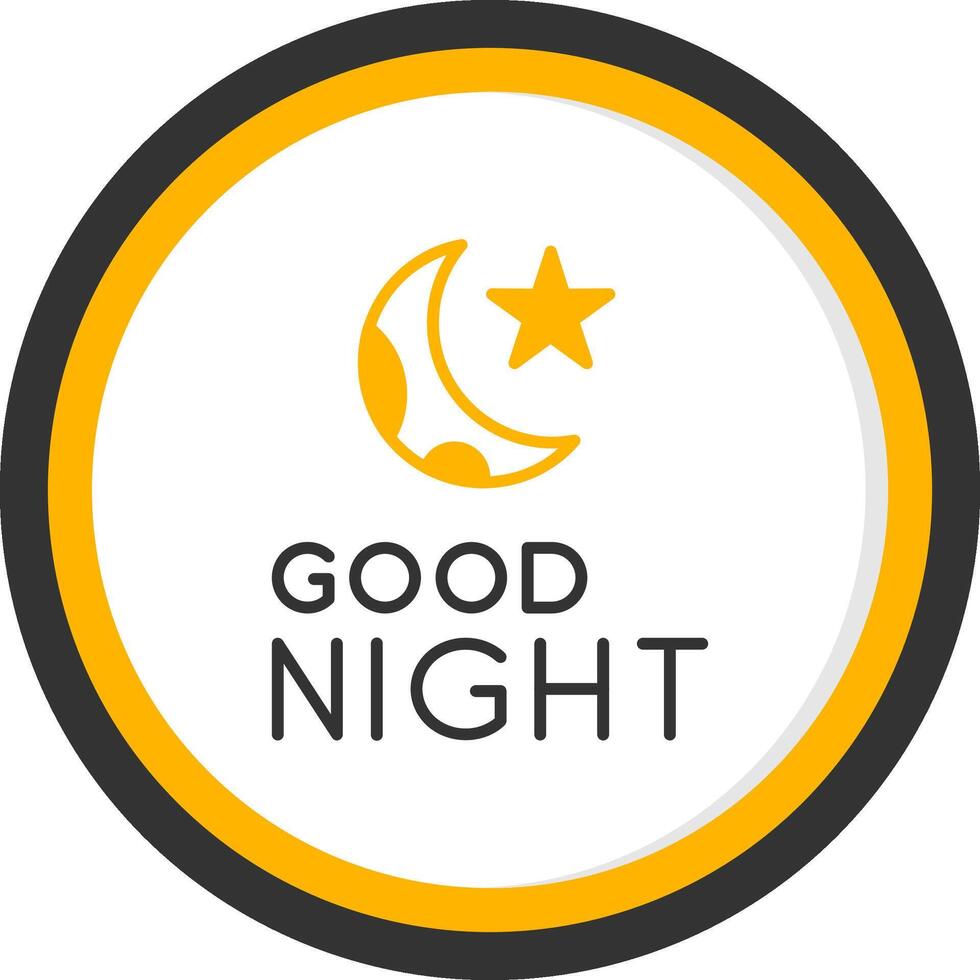 Sweet Good Night Message Line Two Color Circle vector