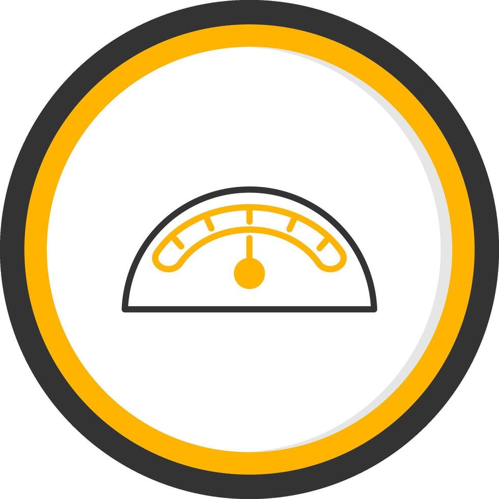 Engine Tachometer Gauge Line Two Color Circle vector